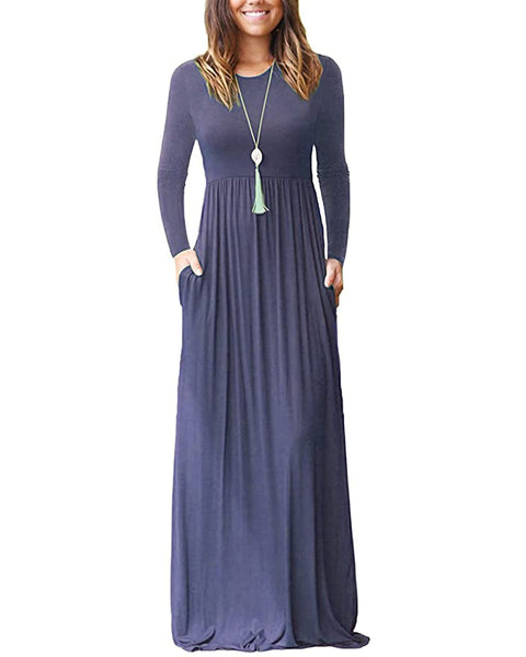 Women Loose Maxi Casual Dresses with Pockets