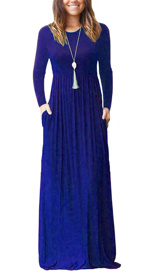 Women Loose Maxi Casual Dresses with Pockets