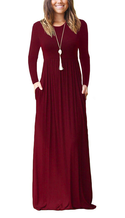 Women Loose Maxi Casual Dresses with Pockets