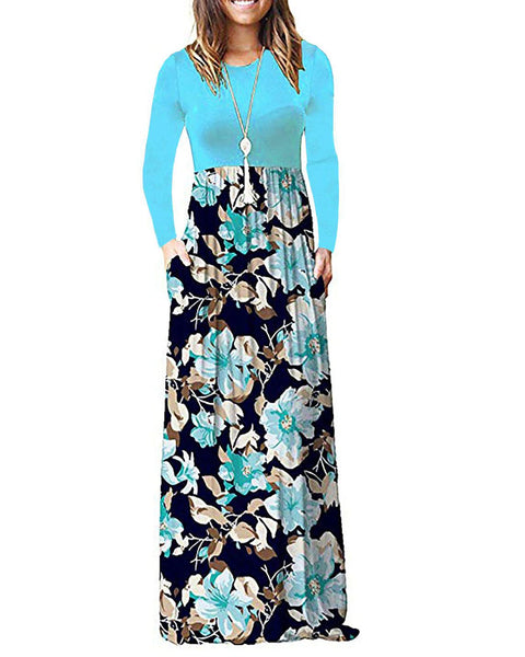 Women Loose Maxi Casual Dresses with Pockets