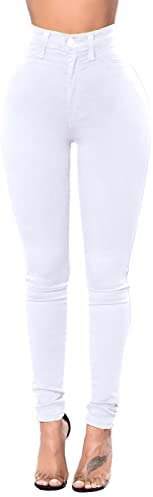 Women's High Waisted Booty Lifting Jeans Skinny Fit Casual Regular Denim Pants Solid Fashion Jeans Pants with Pockets