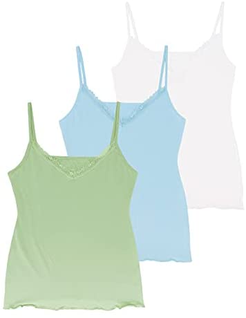 Women's Lace Cotton Lyocell V-Neck Camisole 3-Pack