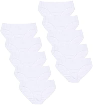 Women's 10-Pack Bikinis Cotton Panties Soft Stretchy Underwear