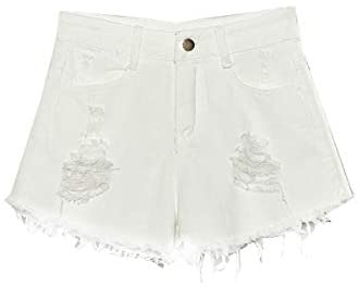 Women's Casual High Waisted Ripped Cutoff Distressed Denim Shorts