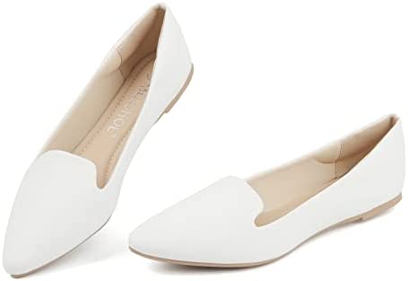 MUSSHOE Ballet Flats for Women Comfortable Women's Flats Memory Foam Slip on Pointed Toe Flats Shoes Women