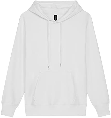 Men's Fleece Ultimate Pullover Hoodies - Heavyweight Cotton Plain Hooded Sweatshirt Blank Essentials Hoodie for Men