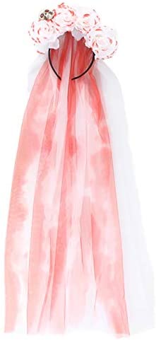 AWAYTR Halloween Spider Rose Flower Headband Veil Leave Rose Large Spider Flower Crown Headdress for Women Girls