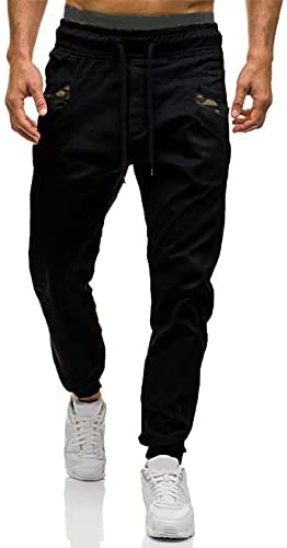 Mens Casual Pants Athletic Basic Jogger - Fashion Sweatpants Trousers Cotton Cargo Pants Mens Long Pants