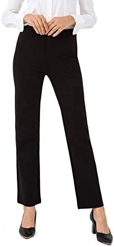 Dress Pants for Women Business Casual Stretch Work Pants with Pockets Straight Leg