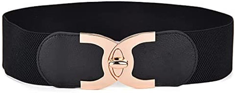 Beltox Womens 3" Wide Belt Elastic Stretch Cinch Waistband Lady Cummerband