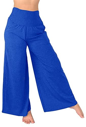 Women's High Waist Wide Leg Yoga Pants Comfy Loose Fit Workout Running Lounge Pants with Pockets
