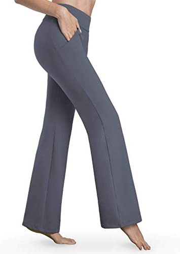 Yoga Dress Pants for Women Bootcut, Slant Pockets, Wide Flare, Workout Long Bootleg Dress Yoga Pants