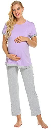 Women's Nursing Pregnancy Breastfeeding Loungewear Set