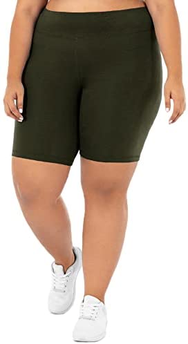 Women's Plus Size Workout Biker Shorts High Waisted Athletic Gym Running Cycling Yoga Shorts