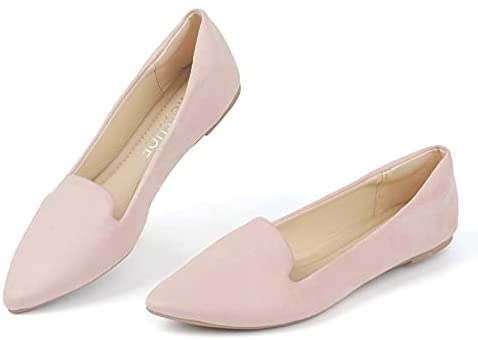 MUSSHOE Ballet Flats for Women Comfortable Women's Flats Memory Foam Slip on Pointed Toe Flats Shoes Women