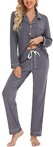 Pajamas Women's Long Sleeve Sleepwear Button Down Pj Sets Soft Loungewear Pajama Set for Women S-XXL