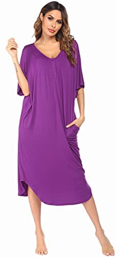 Plus Size Button-down Nightgowns for Women
