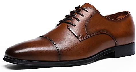 DESAI Classic Oxford Dress Shoes Mens Formal Business Lace-up Full Grain Leather Shoes for Men