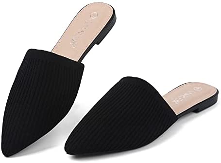 Samilor Mules for Women Slip On Pointed Toe Womens Mules Breathable Mesh Flat Mules for Women Lightweight Women's Mules & Clogs