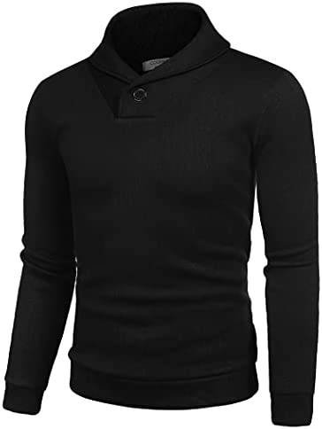 Men's Collared Fall Soft Sweater Thermal Knitted Modern Warm Sweatshirt