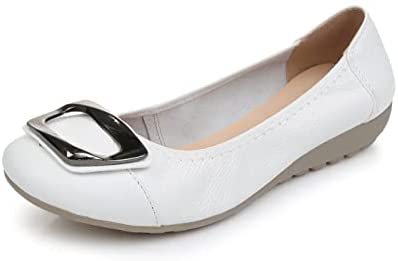 VenusCelia Women's Buckle Dance Flat Shoe