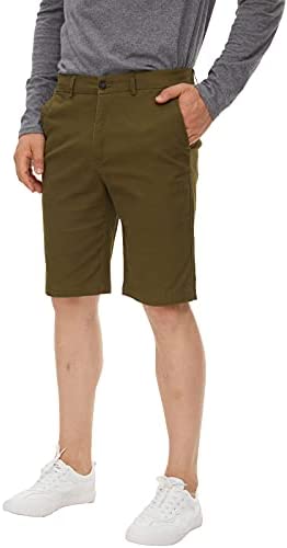 Men's Khaki Shorts Slim Fit Chino Shorts 9 inch Inseam