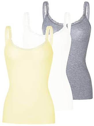 Women's 3-Pack Slim-Fit Lace Camisoles Stretchy Comfy Top Underwear
