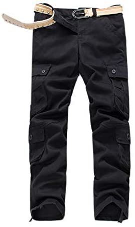 Men's Twill Cotton Wild Cargo Pants Casual Regular Fit Work Combat Trousers