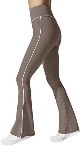 Women's High Waisted Flare Yoga Long Pants Bootcut Workout Stretchy Tummy Control Leggings with Pockets