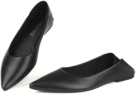 MUSSHOE Flats for Women Comfortable Women's Flats Slip on Pointed Toe Flats Shoes Women