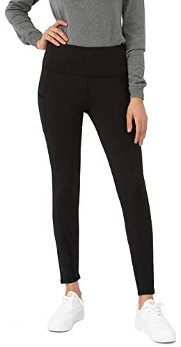 Fleece Lined Leggings for Women High Waist Thick Thermal Tights Winter Running Yoga Pants with Pockets