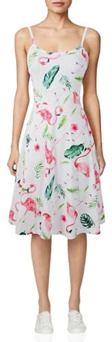TIMSEM Women's Sleeveless Adjustable Strappy Summer Floral Flared Swing Dress