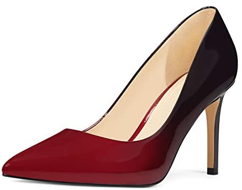 Women Classic Pointed Closed Toe Pumps Slip on D'Orsay Sexy High Stiletto Heels Slide Patent Leather Sandals Lady Patry Office Wedding Dress Shoes Size 4-15 US
