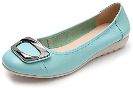 VenusCelia Women's Buckle Dance Flat Shoe