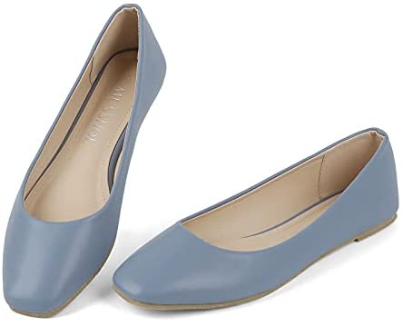 MUSSHOE Flats Shoes Women Comfortable Memory Foam Women's Flats Square Toe Casual Flats for Women Dressy