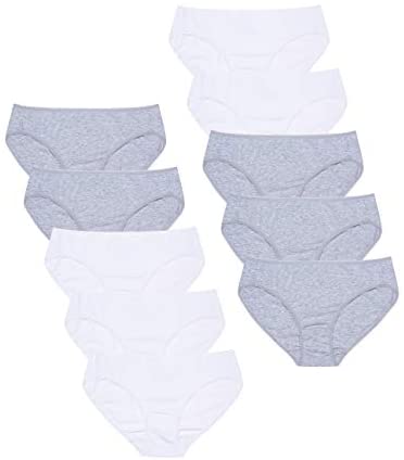 Women's 10-Pack Bikinis Cotton Panties Soft Stretchy Underwear