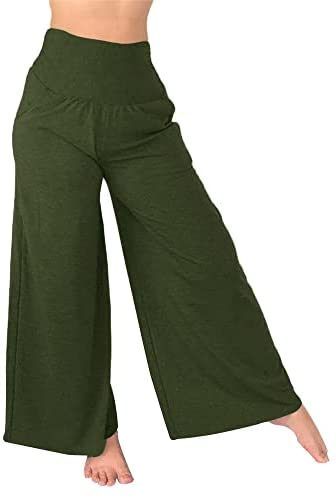 Women's High Waist Wide Leg Yoga Pants Comfy Loose Fit Workout Running Lounge Pants with Pockets