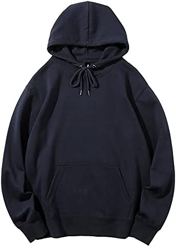 Men's Fleece Ultimate Pullover Hoodies - Heavyweight Cotton Plain Hooded Sweatshirt Blank Essentials Hoodie for Men