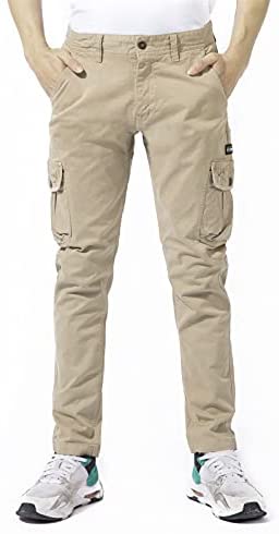 DGWZ Mens Casual Cargo Pants Straight Leg Chinos Cotton Slim Fit Work Pants for Men