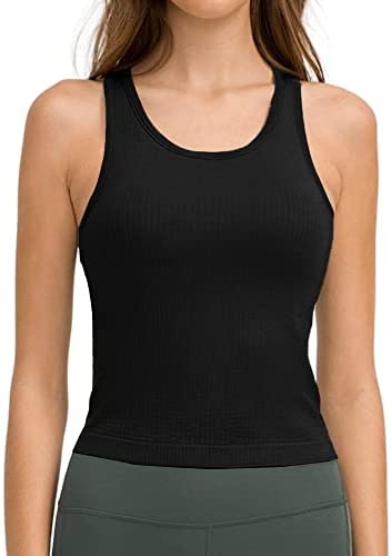 Sleeveless Racerback Tank Tops for Women Scoop Neck Slim Fit Stretchy Gym Workout Yoga Running Top