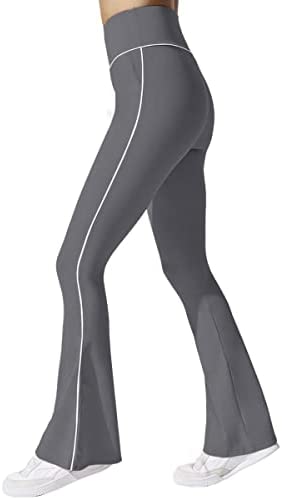 Women's High Waisted Flare Yoga Long Pants Bootcut Workout Stretchy Tummy Control Leggings with Pockets