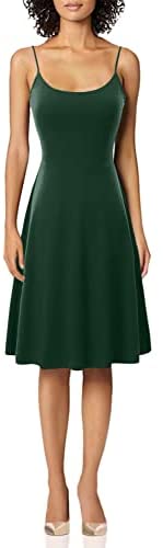 TIMSEM Women's Sleeveless Adjustable Strappy Summer Floral Flared Swing Dress