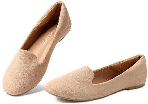 MUSSHOE Flats Shoes for Women Slip on Round Toe Comfortable Women's Flats Ballet Flats Shoes Loafers for Women