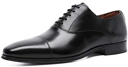 DESAI Classic Oxford Dress Shoes Mens Formal Business Lace-up Full Grain Leather Shoes for Men