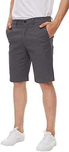 Men's Khaki Shorts Slim Fit Chino Shorts 9 inch Inseam