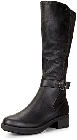 mysoft Women's Knee High Riding Boots Low Block Heel Tall Boots