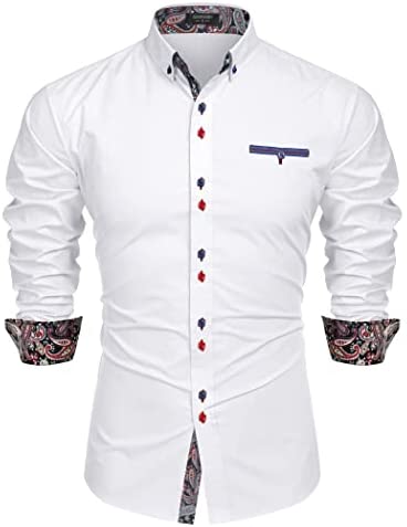 Men's Dress Shirt Long Sleeve Casual Button Down Shirts