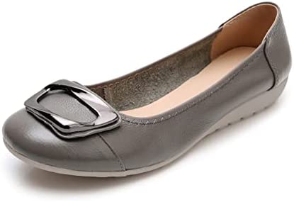 VenusCelia Women's Buckle Dance Flat Shoe