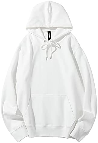 Men's Fleece Ultimate Pullover Hoodies - Heavyweight Cotton Plain Hooded Sweatshirt Blank Essentials Hoodie for Men