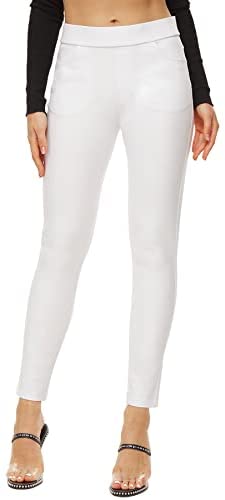 Ginasy Dress Pants for Women Business Casual Stretch Pull On Work Office Dressy Leggings Skinny Trousers with Pockets